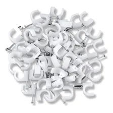 Kit 1000 Grampo Fixa Fio Cabo Coaxial Miguelo 4mm Branco Foto mini 2