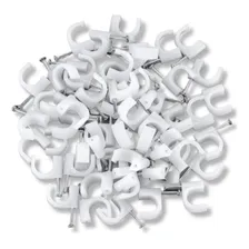 Kit 1000 Grampo Fixa Fio Cabo Coaxial Miguelo 5mm Branco Foto mini 3