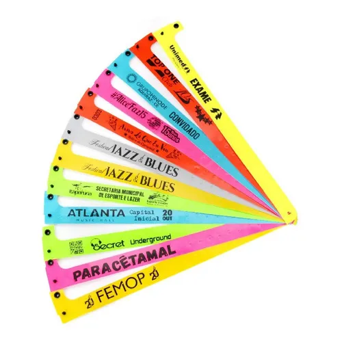 Kit 1000 Pulseiras Identificação Pvc Soft Lacre Botão Foto 1