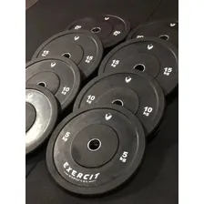Kit 100kg Anilhas Olímpicas Bumper Crossfit Emborrachadas Cor Preto Foto mini 3
