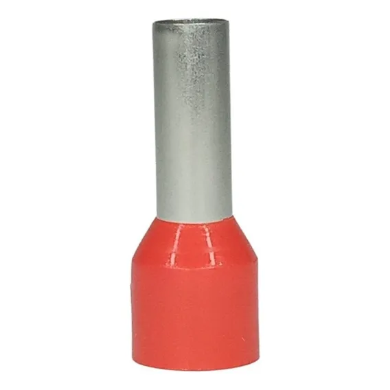 Kit 100pçs Terminal Tubular Ilhós Tubo Simples Vermelho 10mm Foto 1