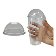 Kit 100un Copo Felicidade 330ml Tampa Bolha Sem Furo Doces Foto  mini 1