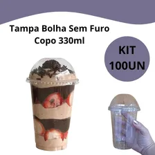 Kit 100un Copo Felicidade 330ml Tampa Bolha Sem Furo Doces Foto mini  2