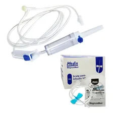 Kit 100un Equipo Macrogotas Completo + 100un Scalp 23g Azul Foto  mini 1