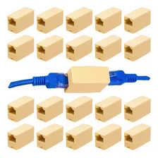 Kit 100x Adaptador Emenda Rj45 Cabo Rede Cat5e Fêmea Foto mini 1