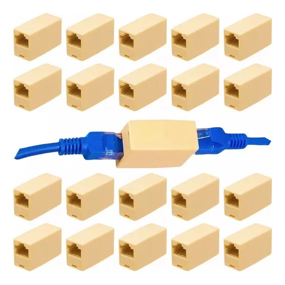 Kit 100x Adaptador Emenda Rj45 Cabo Rede Cat5e Fêmea Foto 1