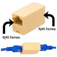 Kit 100x Adaptador Emenda Rj45 Cabo Rede Cat5e Fêmea Foto mini 2