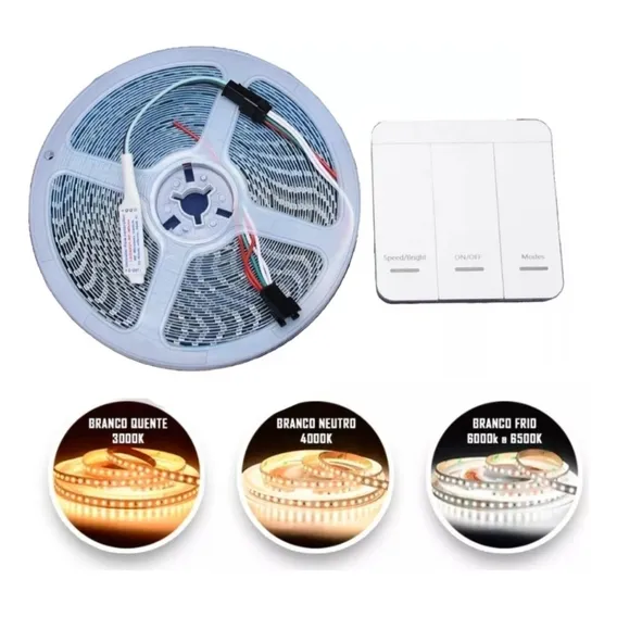 Kit 10m Fita Led Endereçavel 24v Luz Branco Quente 3000k Foto 1
