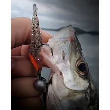 Kit 10pçs Camarão Artificial Jig Head 7,8cm Robalo Matadeira Foto mini 2