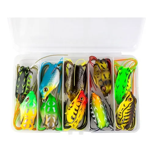 Kit 10pçs Isca Sapo Frog Anti Enrosco Sapinho De SuperfĂcie Foto 1