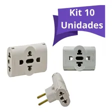 Kit 10un Adaptador Pino Universal Tomada Benjamim T Foto  mini 1