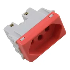 Kit 10un Módulo Tomada 2p+t 20a/250v Vermelha Tramontina Cor Vermelho Foto mini  2