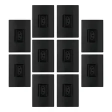 Kit 10un Tomada 10a Vertical 2p+t Lisse Black Apoio Cor Preto Foto  mini 1