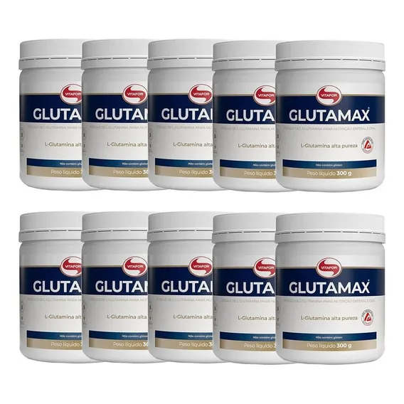 Kit 10x Glutamax - 300g - Vitafor Foto 1