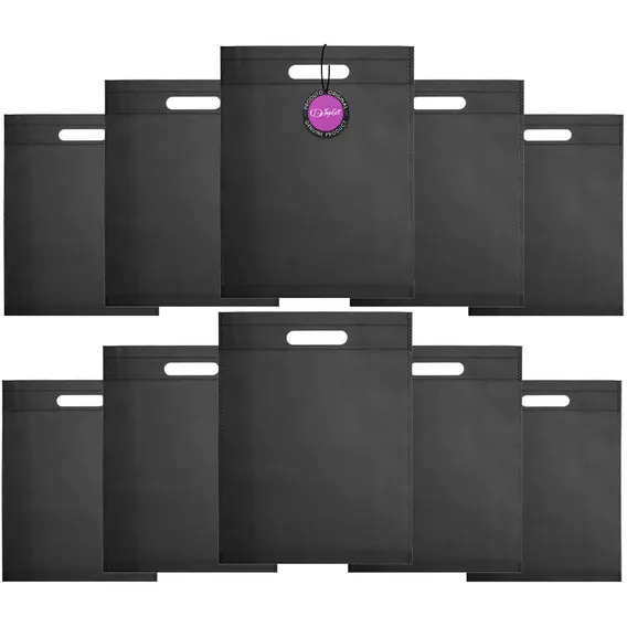Kit 10x Sacolas Em Tnt Premium Termo Selado Nifty Topget Cor Preto Foto 1