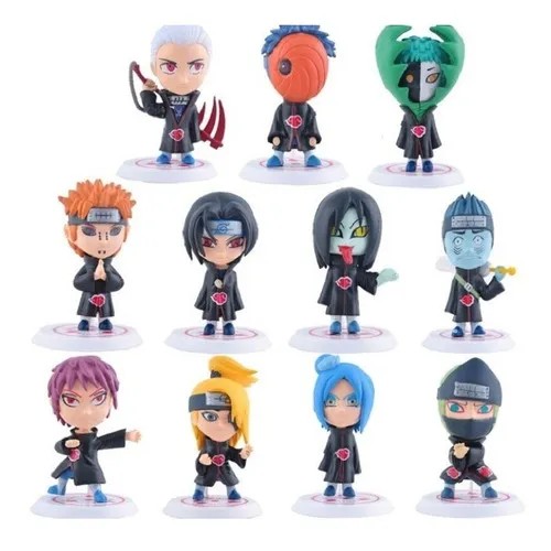 Kit 11 Action Figure Bonecos Naruto Hidan Madara Akatsuki Foto 1