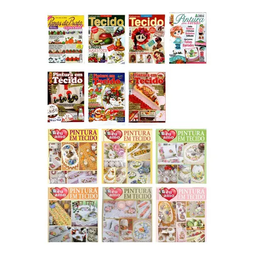 Kit 11 Revistas Pintura Em Tecido   Panos De Prato Foto 1
