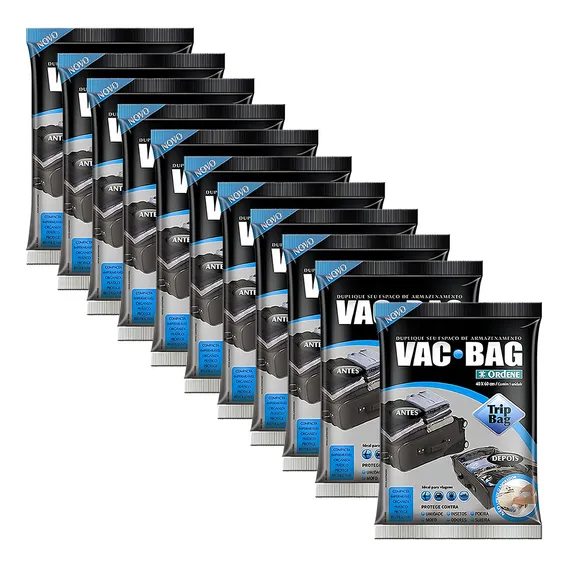 Kit 11 Saco Vácuo Vac Bag Ordene Trip Bag 40x60cm Roupa Mala Foto 1