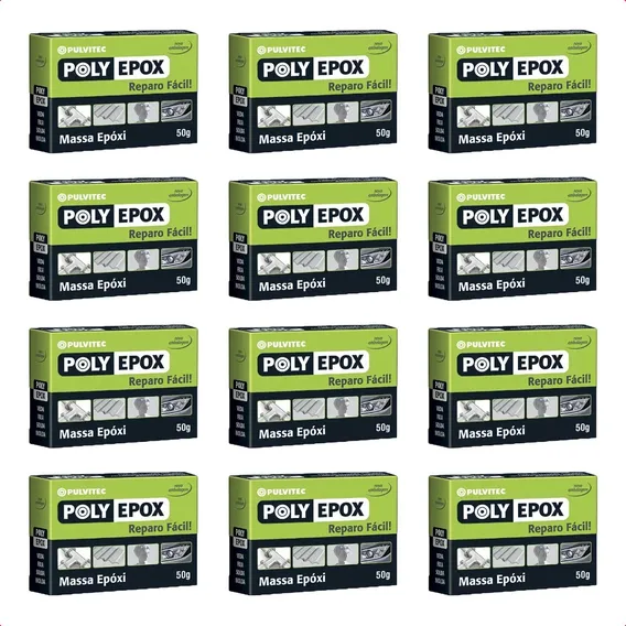 Kit 12 Adesivos Massa Cola Ep贸xi Resistente Multifuncional Foto 1