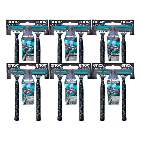 Kit 12 Aparelho Barbear Descartável Barbeador 3 Lâminas Enox Foto 1