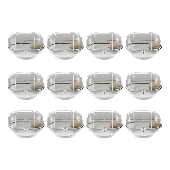 Kit 12 Arandelas Luminária Tartaruga Lente Cristal Branca Foto 1