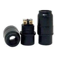 Kit 12 Bocal Pendente Lustre Soquete E14 Plástico Preto Foto mini  2