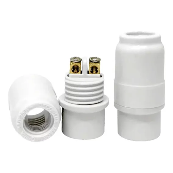 Kit 12 Bocal Pendente Soquete E14 Plástico Branco Decorlux Foto 1