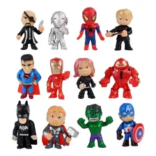 Kit 12 Bonecos Miniatura Vingadores Action Figure Decoração Foto mini 1