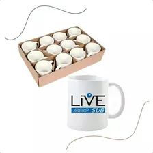 Kit 12 Canecas Branca Porcelana Sublimação 325ml Classe Aaa Cor Branco Aaa Foto  mini 1