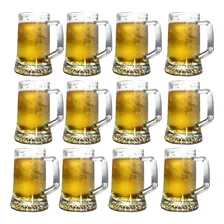 Kit 12 Canecas De Vidro Chopp Cerveja 500  Transparente Foto  mini 1