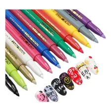 Kit 12 Caneta Decoração Desenho Unha Nail Art Acrílica 0.7mm Colorido Foto mini 3