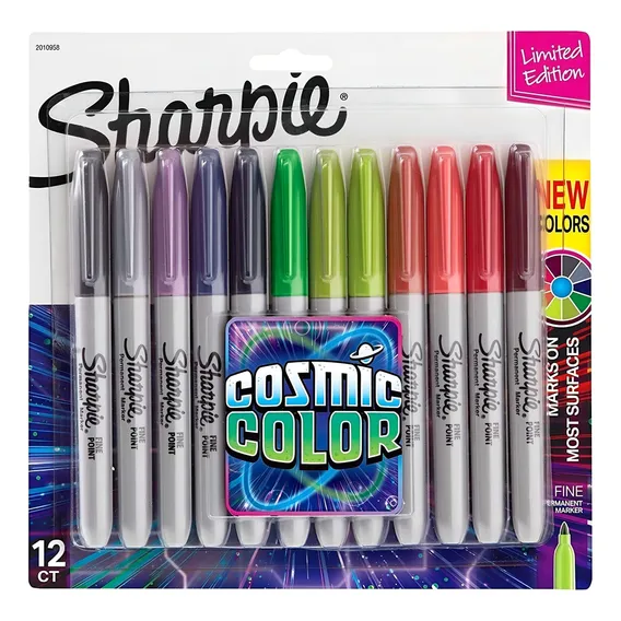 Kit 12 Canetas Sharpie Cosmic Marcador Permanente Ponta Fina Foto 1