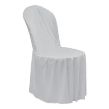 Kit 12 Capas Para Cadeiras Plastico Babados Branco Exclusiva Foto  mini 1