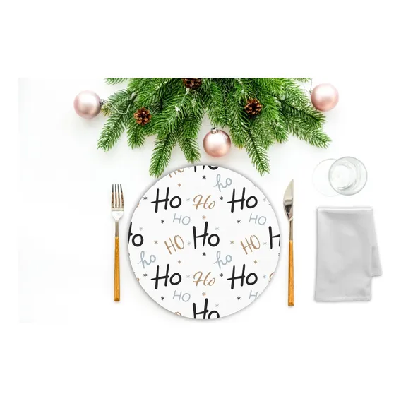 Kit 12 Capas Sousplat Natal 35 X 35 + 12 Mdf 12 Guardanapos Cor Vermelho Natal - Nlt15 Foto 1
