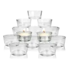 Kit 12 CastiƧal De Vidro Redondo Para Vela Decoração Pote Cor Ćgua Foto mini 1