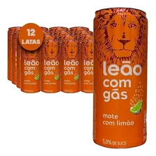 Kit 12 Chá Matte Sabor Limão Com Gás Leão Lata 290ml Foto mini 1