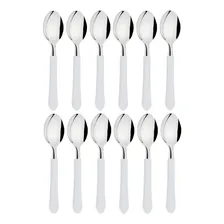 Kit 12 Colheres Chá Sobremesa Aço Inox Tramontina Branco Foto  mini 1