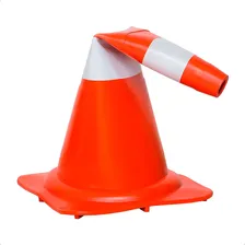 Kit 12 Cone Sinalização Nbr 15071 Flexível Refletivo 75cm Foto mini 3