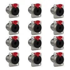 Kit 12 Conectores Plug Wireconex P10 Wc 195 Fêmea 3 Polos Cor Vermelho Foto  mini 1