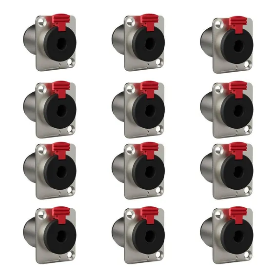 Kit 12 Conectores Plug Wireconex P10 Wc 195 Fêmea 3 Polos Cor Vermelho Foto 1
