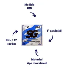 Kit 12 Cordas Aço P/guitarra 1a Mi 010 Sg 5093 Foto mini 2