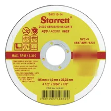 Kit 12 Discos Corte Metal Aço Inox Dac115-14 115mm Starrett Foto mini 1
