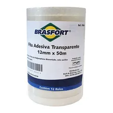 Kit 12 Fita Adesiva 12mm X 50m Durex Transparente Foto mini 1