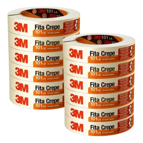 Kit 12 Fita Crepe Uso Geral 101la 18mm X 50 Metros 3m Foto 1