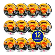 Kit 12 Fitas Isolantes +33 Profissional 19mmx20mt Scotch 3m Cor Preto Foto mini 1