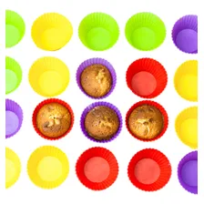 Kit 12 Formas Silicone Mini Cupcake Bolo Muffin Assadeira Cor Vermelho Foto mini  2