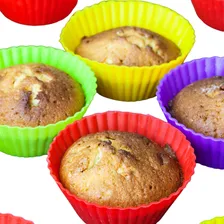 Kit 12 Formas Silicone Mini Cupcake Bolo Muffin Assadeira Cor Vermelho Foto mini  3