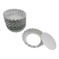 Kit 12 Forminha Aluminio Torta Crespa Maçã Fundo Falso N 6 Foto mini 1