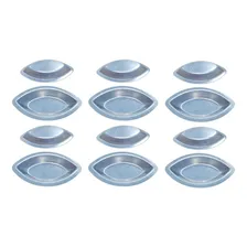 Kit 12 Forminha Oval Para Barquete Em Alumínio - Confeitaria Cor Prateado Foto  mini 1