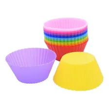 Kit 12 Forminhas Mini Cupcake Bolo Muffin Assadeira Silicone Cor Variadas Foto mini 4